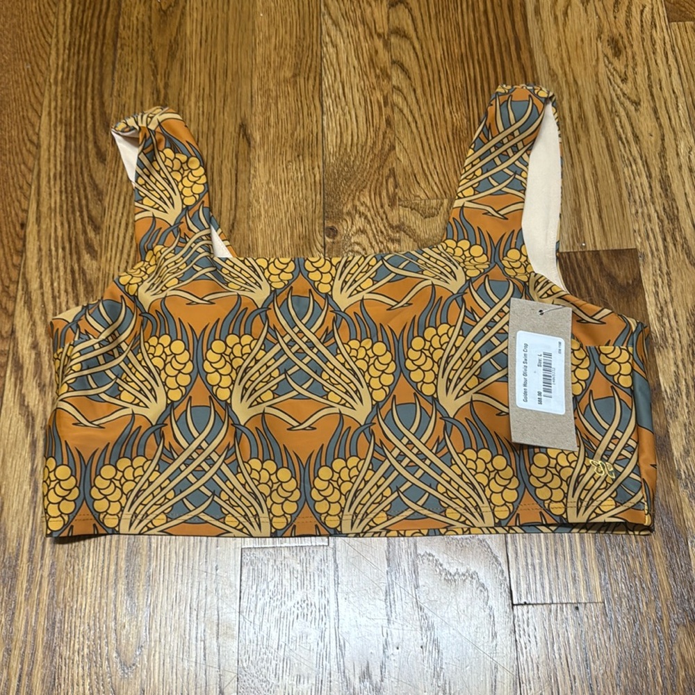 Albion Fit Golden Hour Olivia Swim Top Large NWT